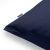 Close-up of DecoKing AMBER dark blue cushion cover corner with logo