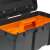 Inside view of the black and orange plastic toolbox