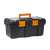 Black and orange plastic toolbox with a handle