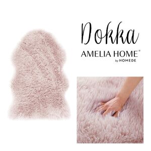 AmeliaHome Dokka pudrowy róż dywan, zbliżenie na miękką teksturę - Dywan