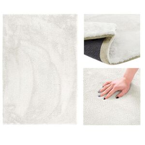 AmeliaHome Morko creamy white rug, close-up of soft texture - Rug