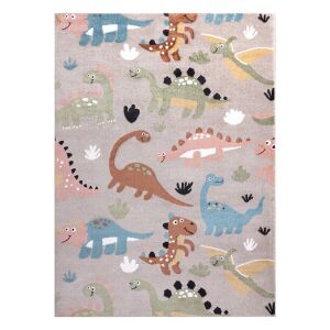 Hakano FUN Dino beige rug for kids room, dinosaur pattern - Rug
