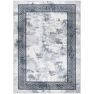 Tepih Hakano ARLEN MARBLE bijeli glamour, 120x170 cm, pravokutnog oblika s grčkim ključnim obrubom - Uređenje interijera