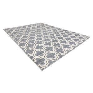 Angled view of IONA CLOVER grey area rug, 140x190 cm - Rug