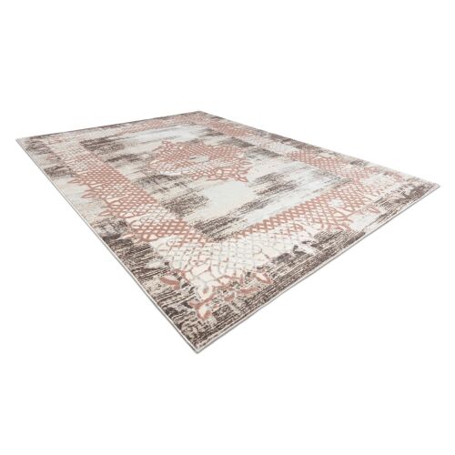 Angled view of Hakano IONA FRAME 3 beige rug, 80x150 cm