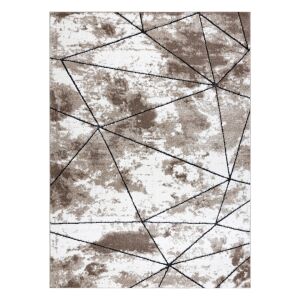 Tepih Hakano VERS POLYGONS smeđi, geometrijski dizajn, 120x170 cm - Uređenje interijera