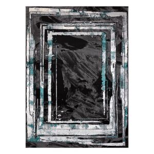 Hakano Welli Frame grey rug 160x220 cm, abstract design - Rug