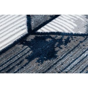 Detaljan geometrijski uzorak plavog tepiha Hakano WELLI GEOMETRIC 2 - Uređenje interijera