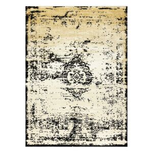 Hakano WELLI ORNAMENT mustard yellow rug, 160x220 cm, modern design - Rug