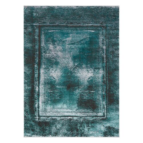 Hakano WELLI VINTAGE teal rug, 160x220 cm, abstract design