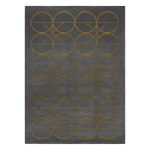 Hakano Estema Circles graphite grey rug, 80x150 cm, geometric pattern - Interior design