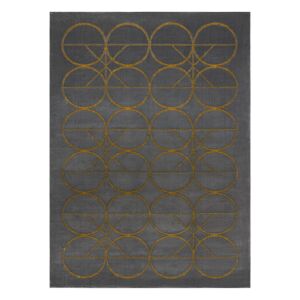 Hakano Estema Circles graphite grey rug, geometric design - Interior design