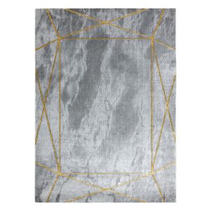 Hakano Estema Marble 2 grauer Teppich mit goldenem geometrischem Muster, 80x150 cm - Innenarchitektur