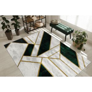 Dywan Estema Marble 3 w kolorze butelkowej zieleni w salonie - Projektowanie wnętrz