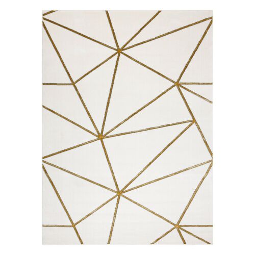 Hakano Estema Geometric rug, cream and mustard geometric pattern, 120x170 cm