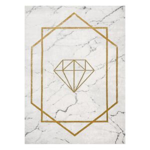 Estema Diamond Cream Rug 140x190 with Gold Diamond Design - Interior design