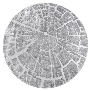 Hakano TREX TREE 2 Round Rug, Gray, R120, Tree Ring Design - Rug