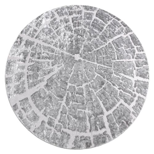 Hakano TREX TREE 2 Round Rug, Gray, R120, Tree Ring Design