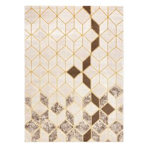 Hakano TREX GEOMETRIC rug, cream, brown and mustard geometric pattern, 120x170 cm - Home Textile