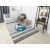 Hakano TINIES DOG rug in kids room setting, grey and white striped rug with dog design
