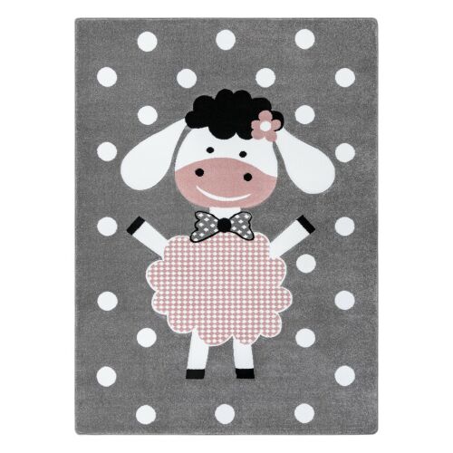 Hakano TINIES DOLLY gray rug with sheep design, 160x220 cm