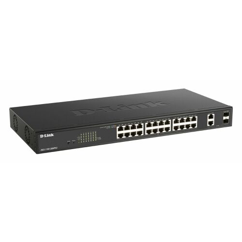D-Link DGS-1100-26MPV2/E Switch 24x1000Mbps (24xPOE) + 2xGigabit kombó SFP Fémházas Menedzselhető Rackes, DGS-1100-26MPV2/E 155272033 - Hálózati switch