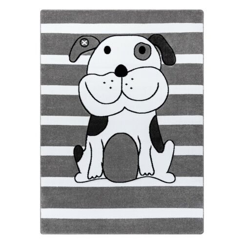 Hakano Tinies Puppy Teppich, grau und weiß, Cartoon-Hund Design