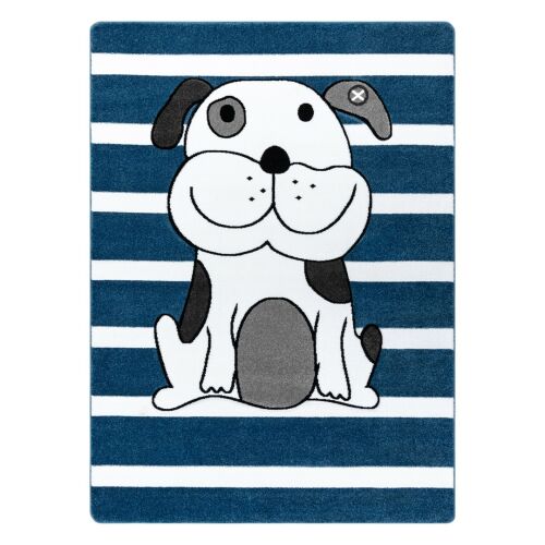 Hakano TINIES PUPPY blue rug with cartoon dog design, 160x220 cm