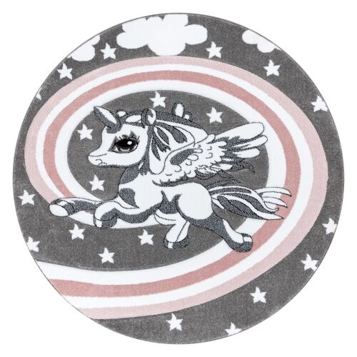 Hakano TINIES PONY round rug, grey unicorn design