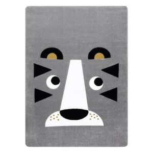 Hakano TINIES LION gray rug with lion face design, 160x220 cm - Rug