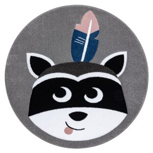 Hakano TINIES RACCOON sivi tepih s dizajnom lica rakuna - Uređenje interijera