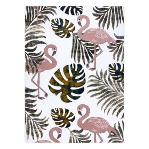 Hakano TINIES GARDEN cream rug with flamingo and leaf pattern, 160x220 cm - Rug