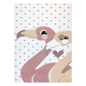 Hakano TINIES FLAMINGOS creme Teppich 120x170 cm mit niedlichem Flamingo-Design - Innenarchitektur
