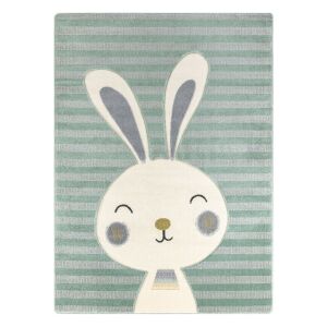 Hakano Tinies Rabbit green rug 140x190 cm, cute bunny design - Decoration