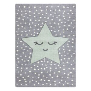 Hakano TINIES DREAM grauer Teppich mit schlafendem Stern Design, 120x170 cm - Innenarchitektur