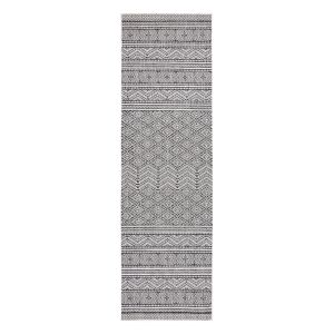 Hakano VINEA black boho rug 70x250 cm, full view - Interior design