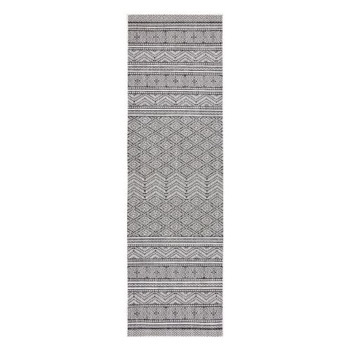 Hakano VINEA black boho rug 70x250 cm, full view