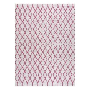 Tepih Hakano Vinea Grid, kremasta i ružičasta dijamantni uzorak, 140x190 cm - Uređenje interijera