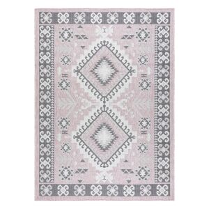 Covor Hakano Vinea Aztec roz pudrat, 120x170 cm, model geometric - Covoare
