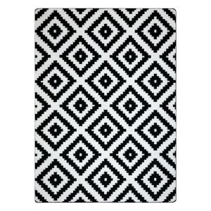 Hakano Esmea Ruta Cream Rug 120x170 with Black Geometric Diamond Pattern - Rug