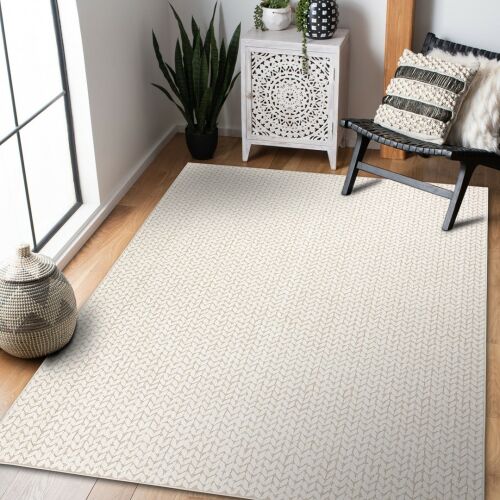 Beige chevron patterned rug, Hakano Wink Chevron rug, 60x110 cm