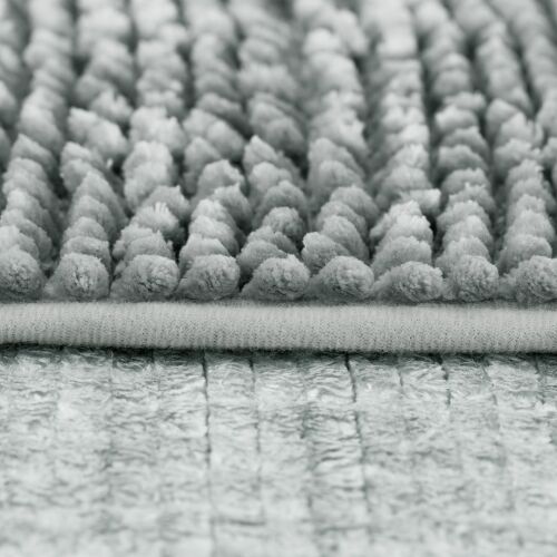 Detaljan prikaz teksture sivog kupaonskog tepiha RESTILO Bati