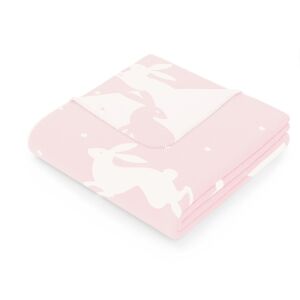 Одеяло AmeliaHome Zaria прахово розово с принт на зайче, 150x200 см - Паплан и Pléd