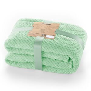 Pătură DecoKing Henry, verde mentă, presată, jacquard, 150x200 cm - Lenjerie de pat