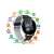 Smart watch with a round display, showing time, steps, calories burned, and heart rate, with icons for various features