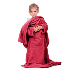Lazykids piros takaró ujjal gyerekeknek, lány viseli - DecoKing