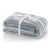 DecoKing MIC grey microfiber blanket 200x220 cm, folded and tied with white ribbon