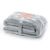 DecoKing MIC grey microfiber blanket 200x220 cm, folded and tied with ribbon
