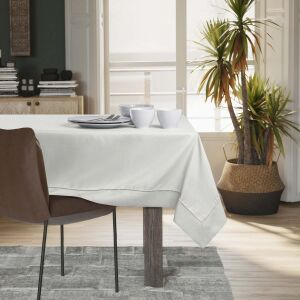 AmeliaHome Empire cremefarbene Tischdecke auf gedecktem Esstisch - Innenarchitektur