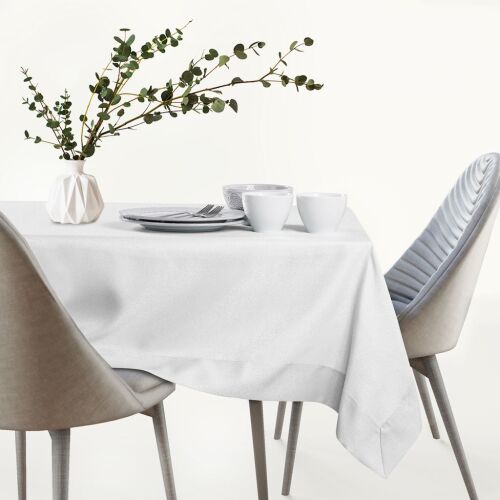 AmeliaHome Empire white tablecloth on dining table setting